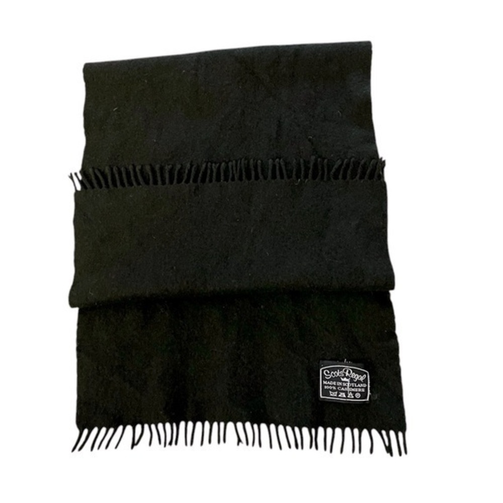 SCOTS REGAL luxurious 100% cashmere scarf w/ fringe, smaller, dark forest green